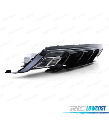 DIFFUSEUR MERCEDES CLASSE A W176 12-18 LOOK A45 AMG NOIR BRILLANT + EMBOUTS D'ÉCHAPPEMENT