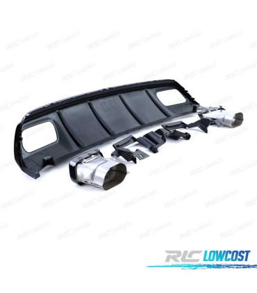 DIFFUSEUR MERCEDES CLASSE A W176 15-18 LOOK A-45 AMG NOIR BRILLANT + EMBOUT D´ÉCHAPPEMENT