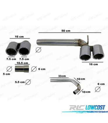 KIT EMBOUTS D'ÉCHAPPEMENT BMW F30 F31 10-18 LOOK M3 DOUBLE SORTIES DES DEUX CÔTÉS