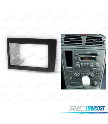 FACADE AUTORADIO 2-DIN NOIR POUR VOLVO S60 00-04 V70 XC70 01-04