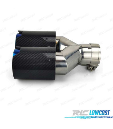 EMBOUT D'ÉCHAPPEMENT GAUCHE BMW LOOK M PERFORMANCE BLEUE CARBONE