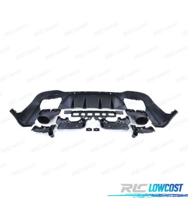 DIFFUSEUR MERCEDES GLC X253 SUV 15-18 LOOK AMG GLC63 PDC + SORTIES D'ÉCHAPPEMENT CHROMÉES