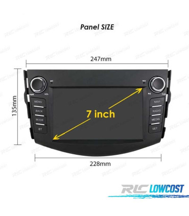 AUTORADIO GPS ANDROID 10 POUR TOYOTA RAV4 06-12 7"