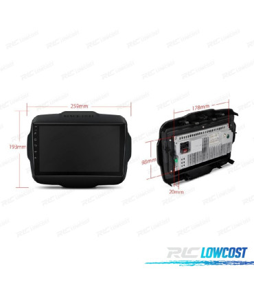 AUTORADIO GPS ANDROID 12 POUR JEEP RENEGADE 15-20