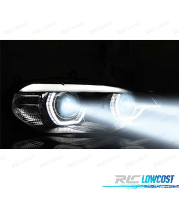 PHARES LED BMW X5 E70 07-13 OEM XÉNON ANGEL EYES NOIR