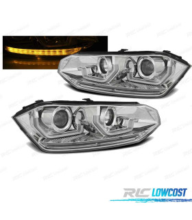PHARES VOLKSWAGEN VW POLO 6 2G 17-21 LED DYNAMIQUES CHROMÉ