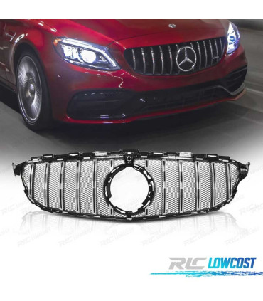 CALANDRE MERCEDES W205 18- LOOK AMG GTR NOIR CHROMÉ