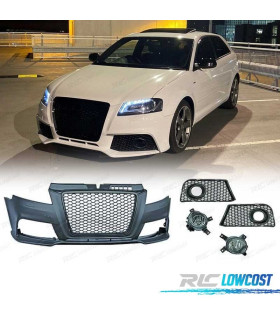 PARE CHOCS AVANT AUDI A3 8P 08-12 LOOK RS3 PDC + ANTIBROUILLARD