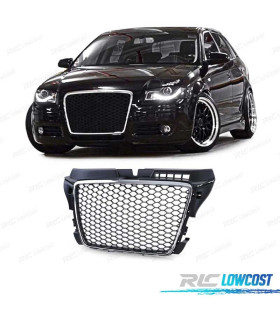 CALANDRE AUDI A3 8P 08-12 LOOK RS3 NOIR CHROMÉ