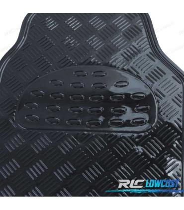 TAPIS EN CAOUTCHOUC UNIVERSEL NOIR (4 UNITÉS)