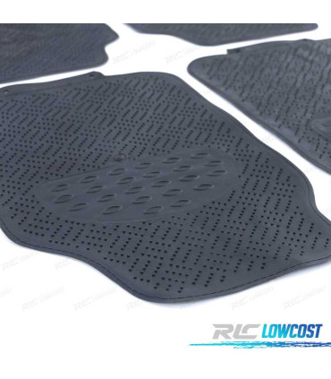 TAPIS EN CAOUTCHOUC UNIVERSEL NOIR (4 UNITÉS)