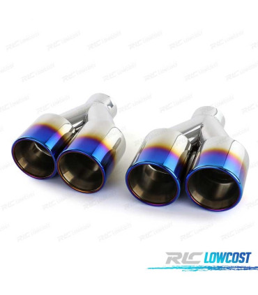 EMBOUT D´ÉCHAPPEMENT ACIER INOXYDABLE TITANE 2 DOUBLE 89MM