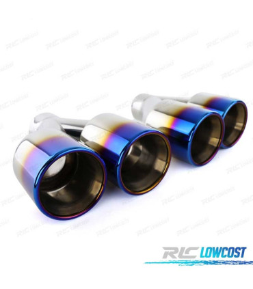 EMBOUT D´ÉCHAPPEMENT ACIER INOXYDABLE TITANE 2 DOUBLE 89MM OO---OO