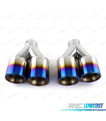 EMBOUT D´ÉCHAPPEMENT ACIER INOXYDABLE TITANE 2 DOUBLE 89MM