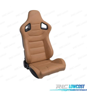 SIÈGE SPORT SEMI BAQUET STYLE RS CUIR DE BEIGE