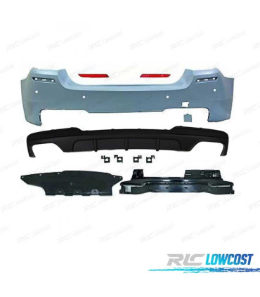 PARE CHOCS ARRIÈRE BMW SÉRIE 5 F10 10-17 DOUBLE SORTIE LOOK M PERFORMANCE