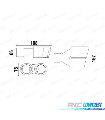 EMBOUT D'ÉCHAPPEMENT DOUBLE ROND ACIER INOXYDABLE