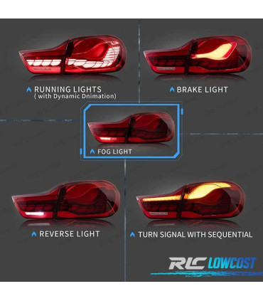 FEUX ARRIÈRE FULL LED BMW F32 F33 F36 LIGHT BAR OLED FOND ROUGE