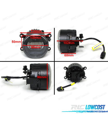 PHARES ANTIBROUILLARD DAYLIGHT UNIVERSEL NOIR