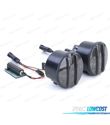 CLIGNOTANTS AVANT POUR JEEP WRANGLER JK 07- LED NOIR FUMÉ