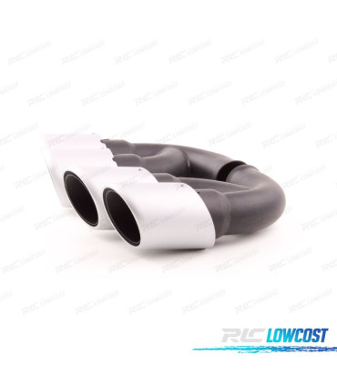 EMBOUT D'ÉCHAPPEMENT PORSCHE CAYENNE V8 GTS TURBO S 10-14 ARGENTÉ MAT