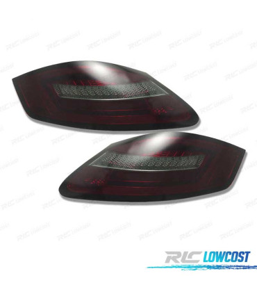 FEUX ARRIÈRE POUR PORSCHE BOXSTER 987 CAYMAN 987C LIGHT BAR FOND ROUGE FUMÉ
