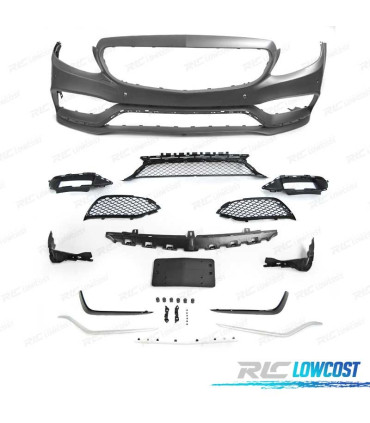 PARE-CHOCS AVANT MERCEDES C W205 14-18 LOOK AMG C63 ARGENTÉ PDC