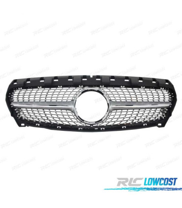 CALANDRE MERCEDES CLASSE CLA W117 16-18 LOOK DIAMOND NOIR CHROMÉ