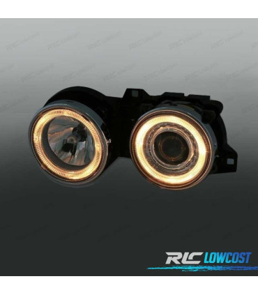 PHARES POUR BMW SÉRIE 3 E30 82-94 ANGEL EYES FOND NOIR