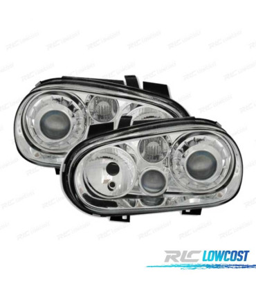 PHARES VOLKSWAGEN VW GOLF 4 97-03 LOOK R32 FOND CHROME
