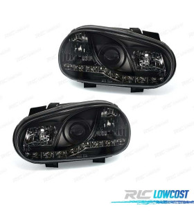 PHARES POUR VOLKSWAGEN VW GOLF MK4 97-03 DAYLIGHT LED FOND NOIR