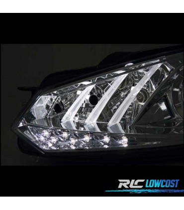 PHARES VOLKSWAGEN VW GOLF 6 08-12 DAYLIGHT FOND CHROMÉ