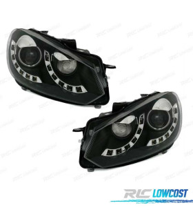 PHARES VOLKSWAGEN VW GOLF 6 08-12 DAYLIGHT ANGEL EYES FOND NOIR