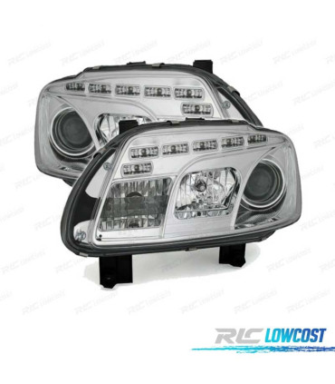 PHARES POUR VOLKSWAGEN VW TOURAN 03-06 DAYLIGHT FOND CHROMÉ