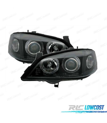 PHARES OPEL ASTRA G 97-04 ANGEL EYES FOND NOIR H7-H7