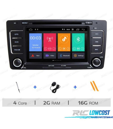 AUTORADIO G 7" POUR SKODA OCTAVIA ANDORID 10 09-13 USB GPS TACTIL HD