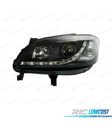 PHARES POUR OPEL ZAFIRA 99-05 DAYLIGHT LED FOND NOIR