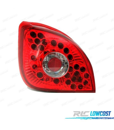 FEUX ARRIÈRE POUR FORD FIESTA MK4 96-02 LED ROUGE CHROMÉ