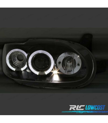 PHARES POUR FORD ESCORT 95-00 ANGEL EYES FOND NOIR