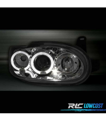 PHARES POUR FORD ESCORT 95-00 ANGEL EYES FOND CHROMÉ