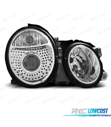 PHARES POUR MERCEDES CLK W208 FOND CHROMÉ