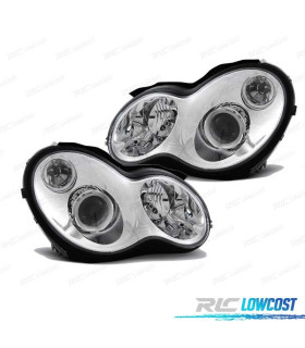 PHARES MERCEDES CLASSE C W203 00-04 FOND CHROMÉ