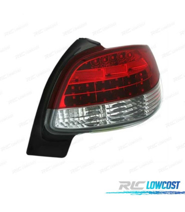 FEUX ARRIÈRE PEUGEOT 206 98-09 LED ROUGE CHROMÉ