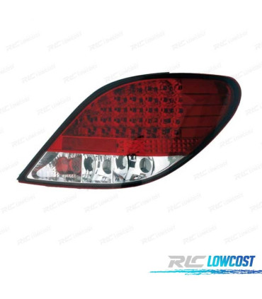 FEUX ARRIÈRE LED PEUGEOT 207 06-12 ROUGE CHROMÉ