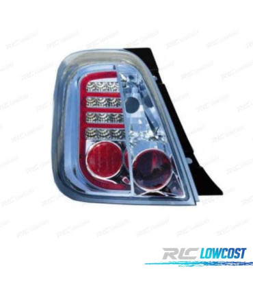 FEUX ARRIÈRE FIAT 500 07- LED FOND CHROME