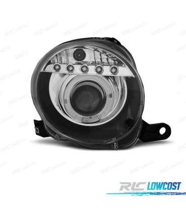 PHARES FIAT 500 07-15 DAYLIGHT ANGEL EYES FOND NOIR