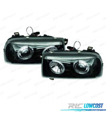 PHARES VOLKSWAGEN VW VENTO 92-98 ANGEL EYES FOND NOIR