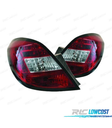 FEUX ARRIÈRE OPEL CORSA D 06-14 LED ROUGE CHROMÉ
