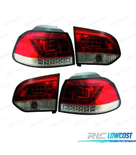 FEUX ARRIÈRE POUR VOLKSWAGEN VW GOLF 6 08-12 LED ROUGE CHROMÉ
