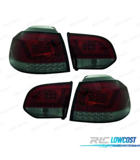 FEUX ARRIÈRE VOLKSWAGEN VW GOLF 6 08-12 LED ROUGE/CHROME FUMÉ